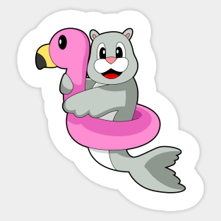 Seal Swim ring Flamingo Sticker